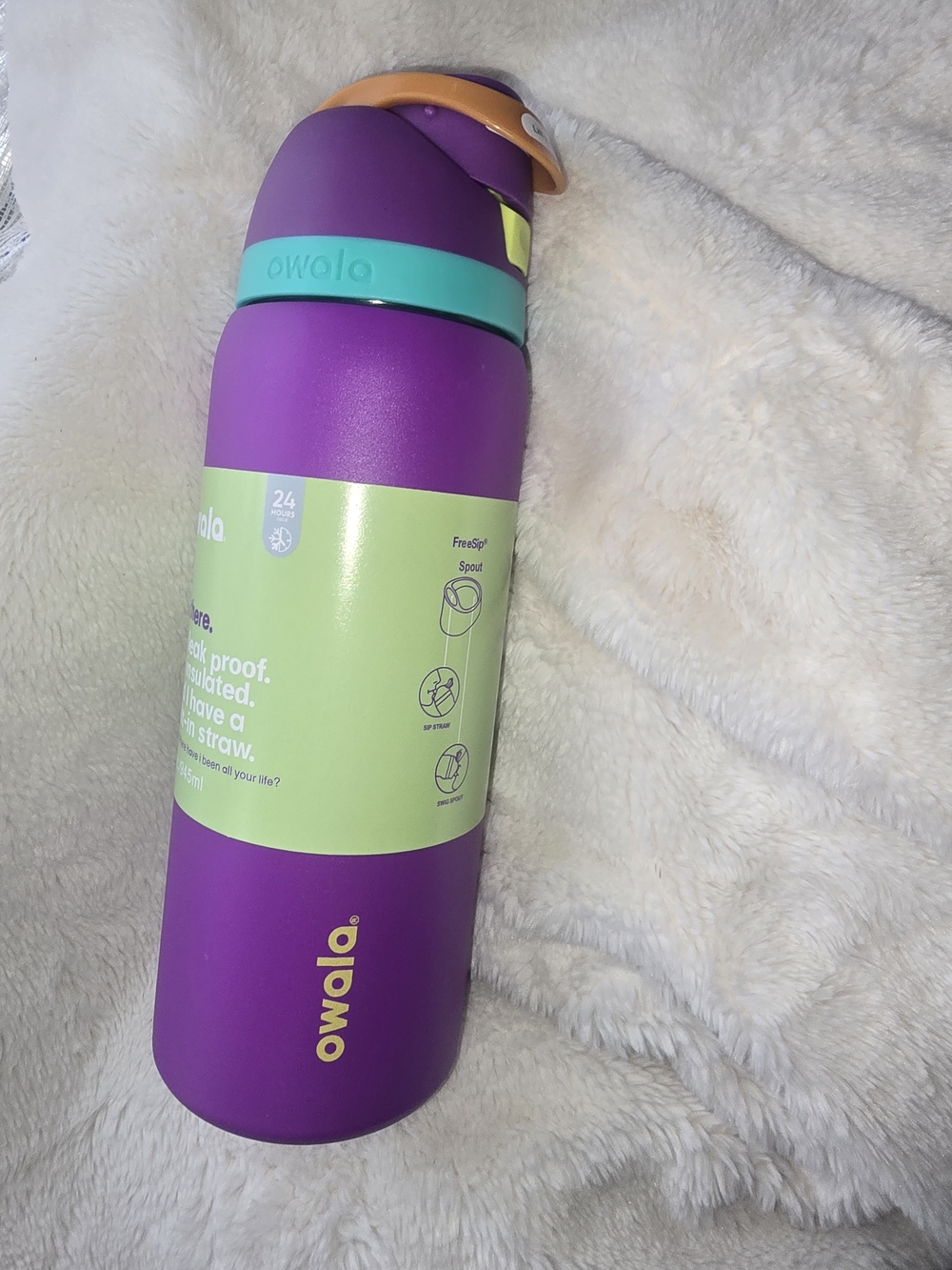 Owala Purple Insulated Water Bottle with Teal Accent
